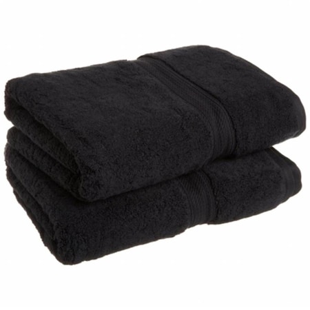 Superior 900GSM Egyptian Cotton 2-Piece Bath Towel Set  Black 900GSM BATH BK